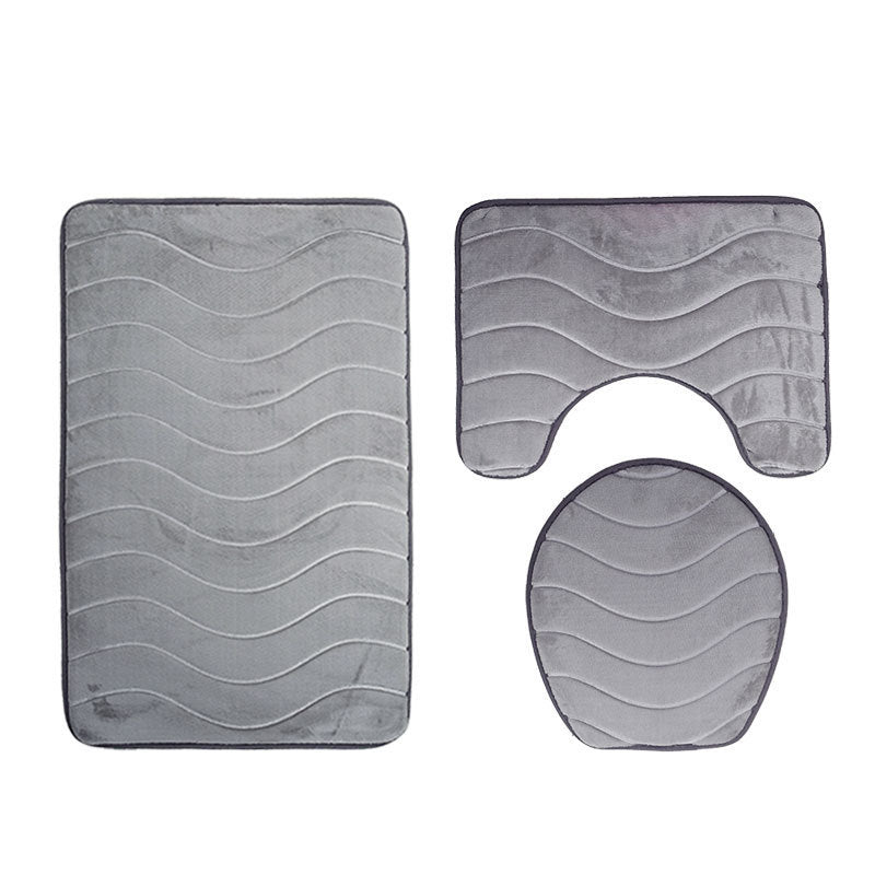 3-Piece Toilet Mat Set – Non-Slip Soft Bathroom Rug & Toilet Seat Cover Set