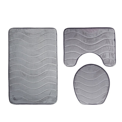 3-Piece Toilet Mat Set – Non-Slip Soft Bathroom Rug & Toilet Seat Cover Set