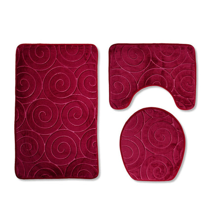 3-Piece Toilet Mat Set – Non-Slip Soft Bathroom Rug & Toilet Seat Cover Set