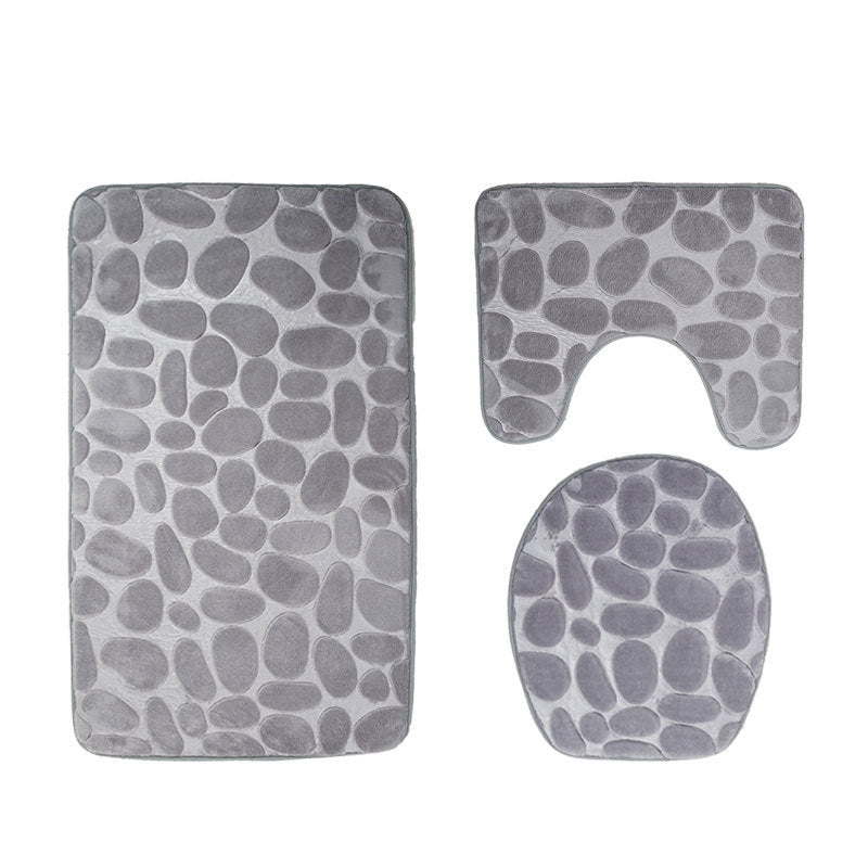 3-Piece Toilet Mat Set – Non-Slip Soft Bathroom Rug & Toilet Seat Cover Set