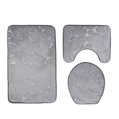 3-Piece Toilet Mat Set – Non-Slip Soft Bathroom Rug & Toilet Seat Cover Set