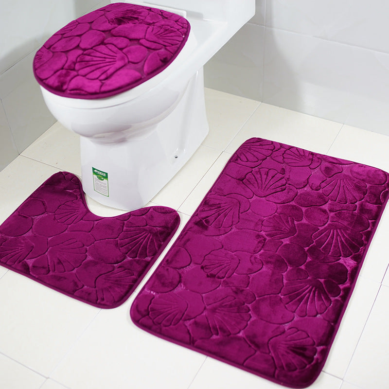 3-Piece Toilet Mat Set – Non-Slip Soft Bathroom Rug & Toilet Seat Cover Set