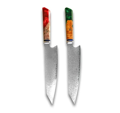 Japanese Damascus Chef Knife – Colorful Handle Kitchen Knife Set (1-3pcs)