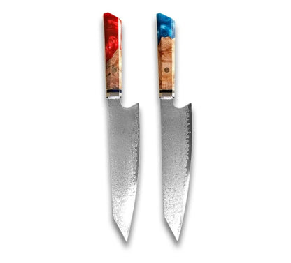 Japanese Damascus Chef Knife – Colorful Handle Kitchen Knife Set (1-3pcs)