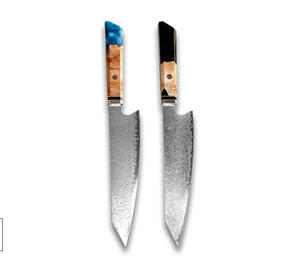 Japanese Damascus Chef Knife – Colorful Handle Kitchen Knife Set (1-3pcs)