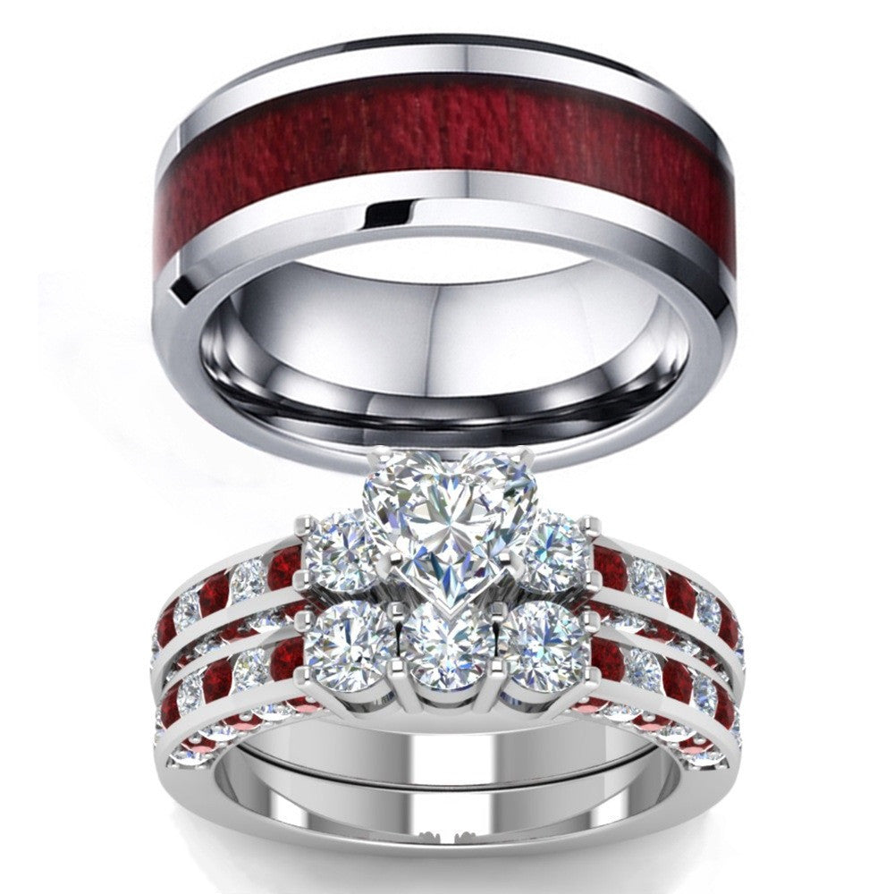 Couple Zircon Ring – Men & Women Matching Fashion Jewelry