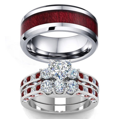 Couple Zircon Ring – Men & Women Matching Fashion Jewelry