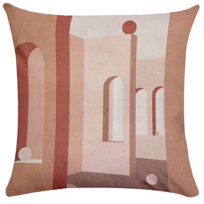 Geometric Building Print Pillowcase – Architectural Decorative Cushion Cover for Sofa & Home