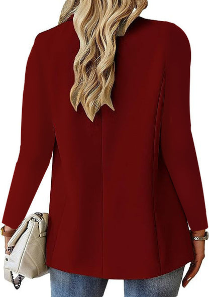 Women's Lapel Button Suit Jacket – Casual Commuter Style