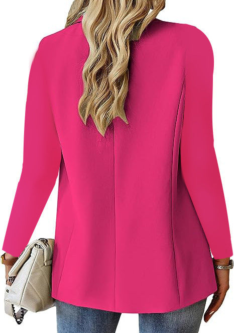 Women's Lapel Button Suit Jacket – Casual Commuter Style