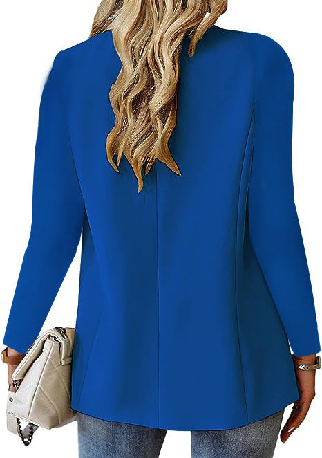 Women's Lapel Button Suit Jacket – Casual Commuter Style