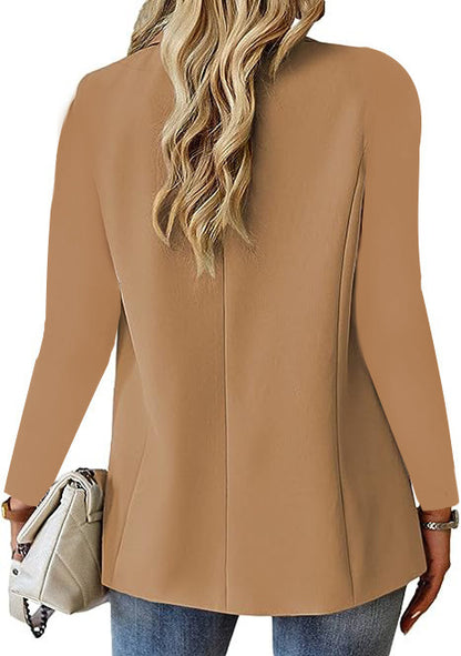 Women's Lapel Button Suit Jacket – Casual Commuter Style