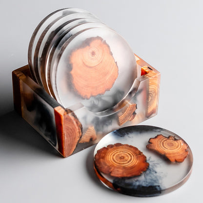 Resin Pine Coaster Set – Insulated Teacup & Mug Coaster