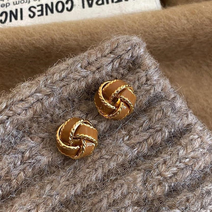 Retro Block Copper Earrings – Simple Versatile Jewelry for Women