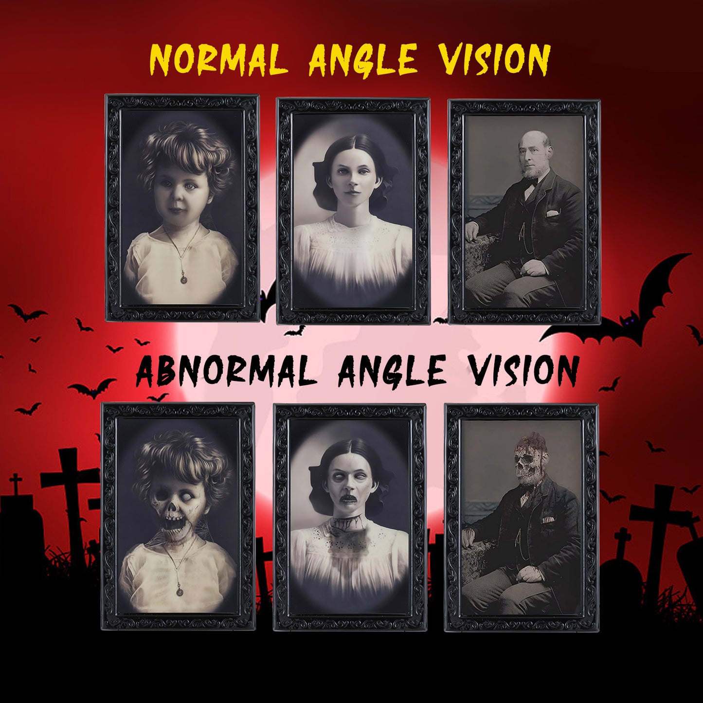 3D Changing Face Halloween Picture Frame – Spooky Ghost Portrait Decoration