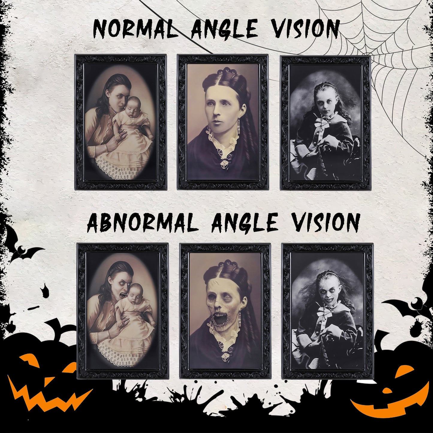 3D Changing Face Halloween Picture Frame – Spooky Ghost Portrait Decoration