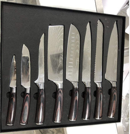 8-Inch Damascus Pattern Stainless Steel Chef Knife – Professional Kitchen Knife