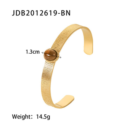Gold-Plated Stainless Steel Bracelet with Zirconia – Trendy Women’s Jewelry