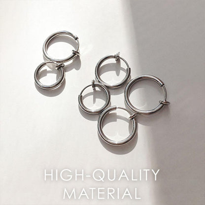 Titanium Steel No-Piercing Ear Clip – Gold & Silver Hoop Earrings for Women