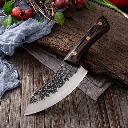 Forged Picnic Knife – Sharp Non-Grinding Outdoor Knife with Leather Sheath