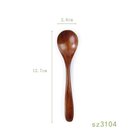 Solid Wood Japanese Honey Spoon – Natural Wooden Kitchen Spoon