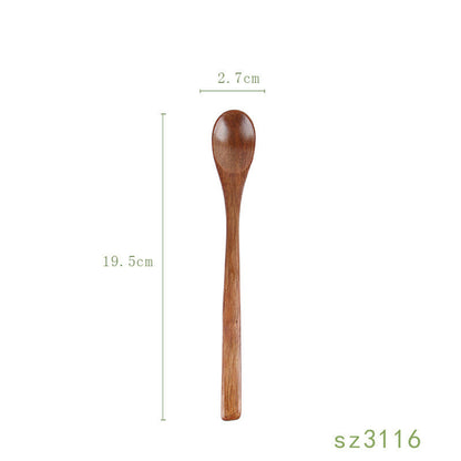 Solid Wood Japanese Honey Spoon – Natural Wooden Kitchen Spoon