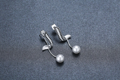 Pearl Tassel Copper Earrings – Luxury Natural Style Pendant Jewelry for Women