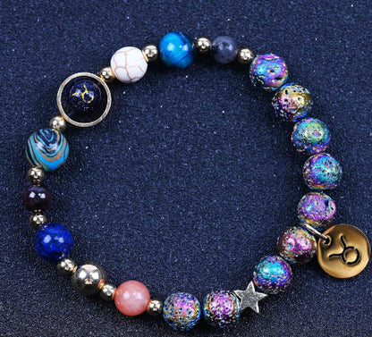 Zodiac Constellation Volcanic Rock Bracelet – Natural Stone Beads for All 12 Signs