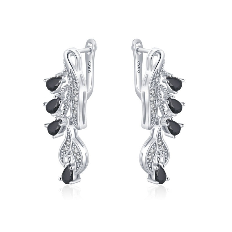 Korean Drop-Shaped Zircon Stud Earrings – Simple Natural Style Copper Jewelry