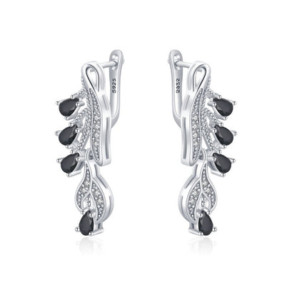 Korean Drop-Shaped Zircon Stud Earrings – Simple Natural Style Copper Jewelry