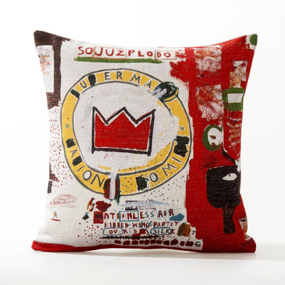 American Doodle Art Cushion Cover – Fun Decorative Pillow Case for Sofa & Home