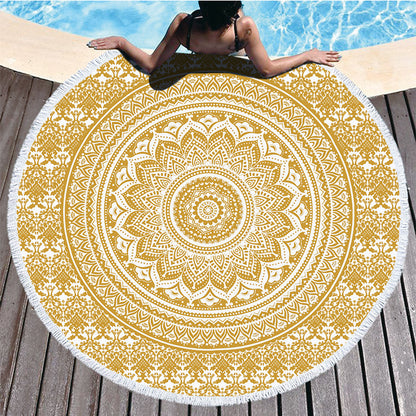 Printed Round Beach Towel – Large Microfiber Towel 150cm