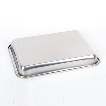 Stainless Steel Rectangular BBQ Tray – Deep Dish Storage & Serving Plate for Kitchen & Grill