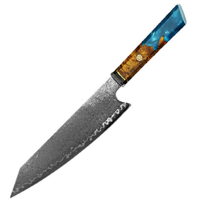 Japanese Damascus Chef Knife – Colorful Handle Kitchen Knife Set (1-3pcs)