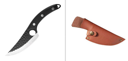 Stainless Steel Hand Hammered Boning Knife – Household Kitchen Knife with Wood Handle