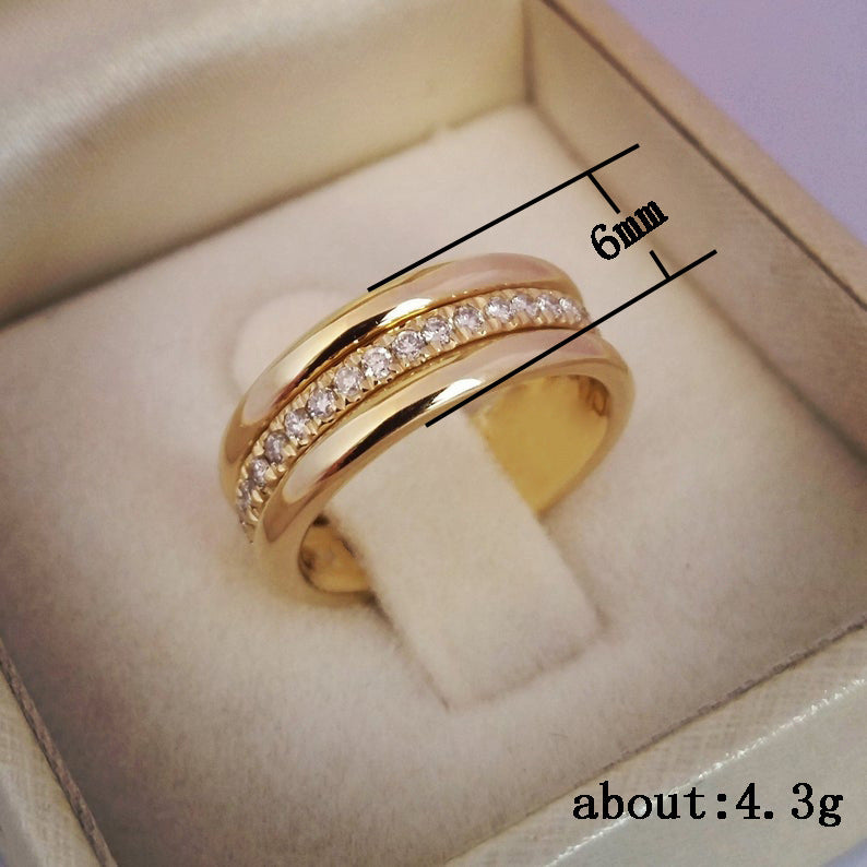 Rhinestone Copper Plated Ring – Gold & White Gold Fashion Jewelry