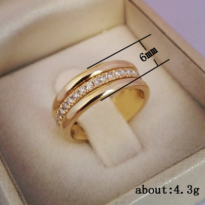 Rhinestone Copper Plated Ring – Gold & White Gold Fashion Jewelry