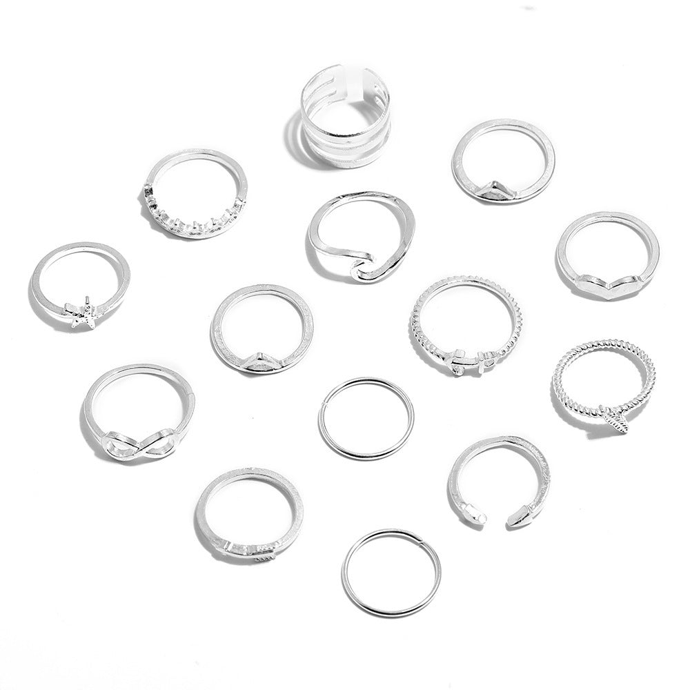 Silver Combination Ring Set – Stackable Fashion Jewelry for Women