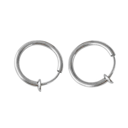 Titanium Steel No-Piercing Ear Clip – Gold & Silver Hoop Earrings for Women