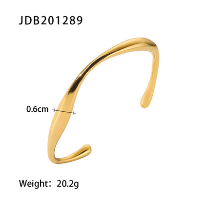 Gold-Plated Stainless Steel Bracelet with Zirconia – Trendy Women’s Jewelry