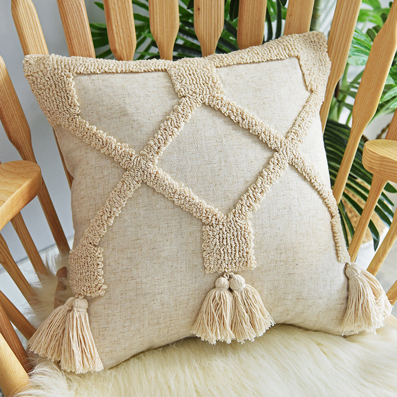 Hand-Tufted Decorative Pillowcase – Artisan Cushion Cover for Sofa & Home Decor