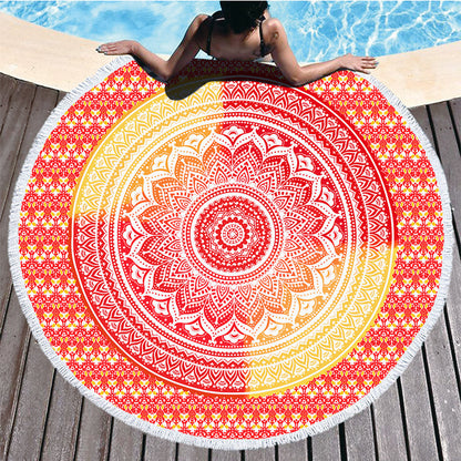 Printed Round Beach Towel – Large Microfiber Towel 150cm