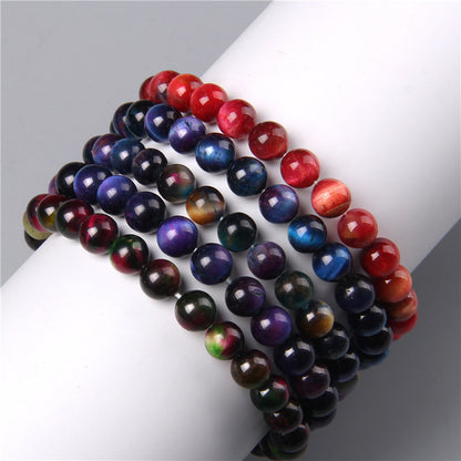 Natural Stone 8mm Bead Bracelet – Handmade Colorful Gemstone Jewelry for Men