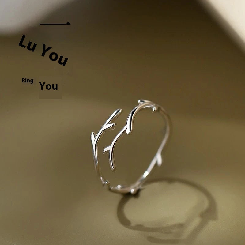 Antlers Open Ring – Minimalist INS Style Jewelry for Women