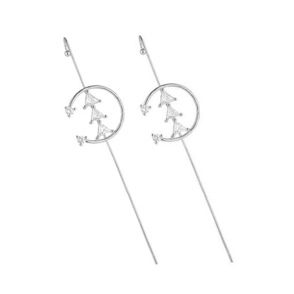Ear Wrap Crawler Zircon Earrings – Korean Gold & Silver Copper Jewelry for Women