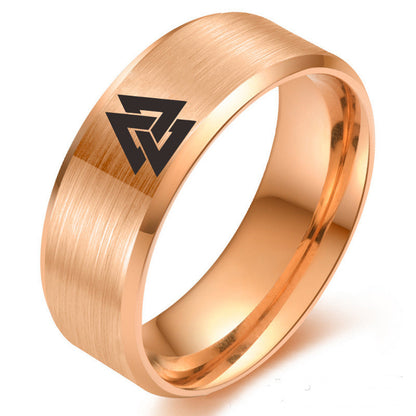 Stainless Steel Viking Odin Symbol Ring – Norse Mythology Jewelry