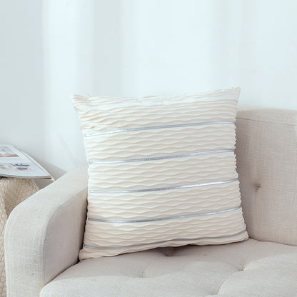 Luxury Striped Velvet Pillow Cover – Simple Flannel Velvet Sofa Cushion Cover & Pillow Case