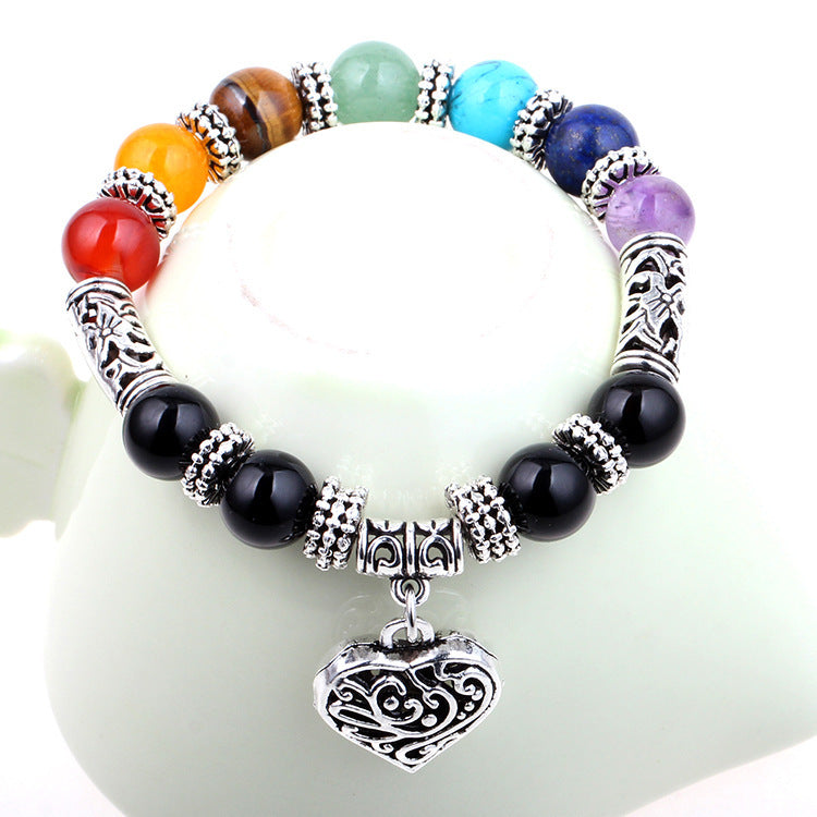 Seven Chakra Yoga Energy Bracelet – Healing Crystal Stones for Balance & Wellness