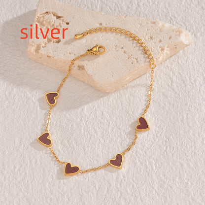 Stainless Steel Dripping Heart Bracelet – Valentine's Day Jewelry Gift