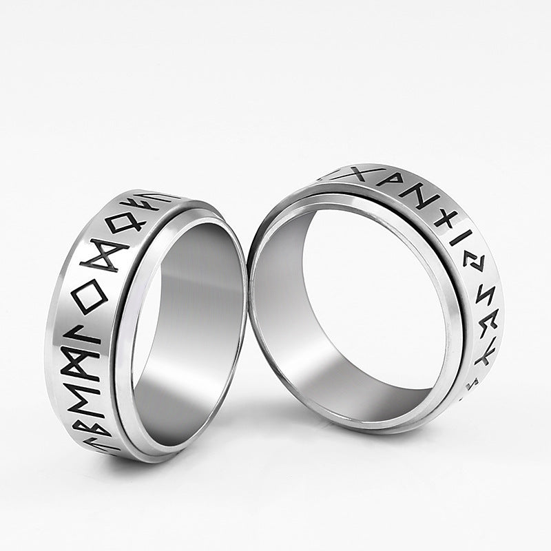 Korean Fashion Titanium Steel Rotatable Ring – Anxiety Relief Jewelry